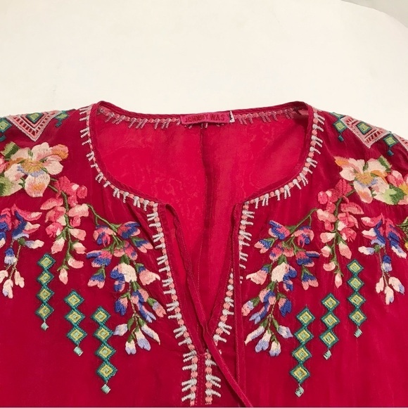 Johnny Was Vanessa Georgette Embroidered Tunic Size Medium - Picture 6 of 16